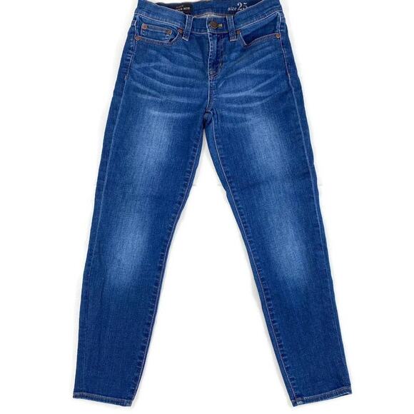 J. Crew Cropped Reid Jeans Mid Rise Denim Medium Oxford A2639 Womens Size 25 - Picture 2 of 13